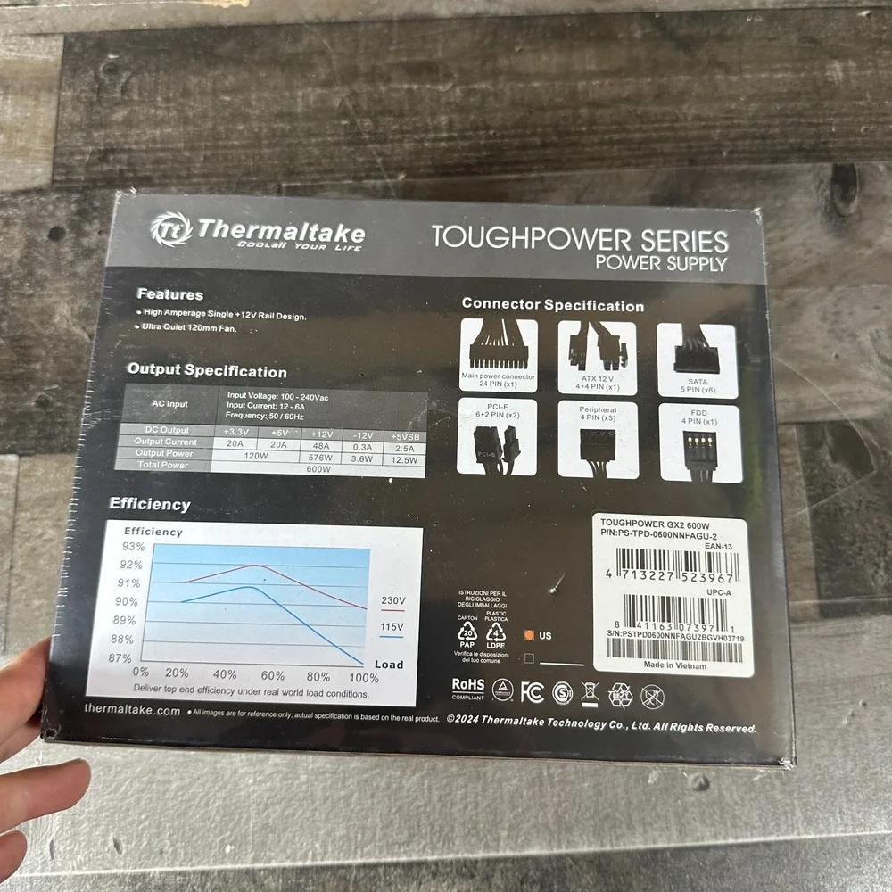 Thermaltake Toughpower GX2 80+ Gold 600W Power Supply PS-TPD-0600NNFAGU-2